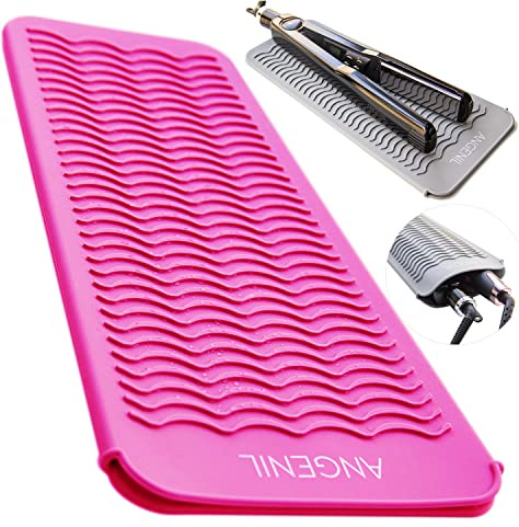 ANGENIL Funda de silicona resistente para alisador de pelo, rizador profesional de ondas de playa 2 en 1,plancha plana de cerámica de titanio, varita rizadora,herramientas de planchado para el cabello