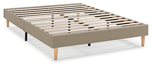 HOMN LIVING Base tapizada Aura 150x190 cm Color Beige, somier tapizado, 30 cm Altura