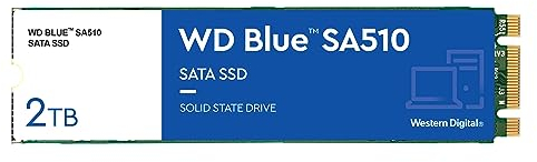 WD Blue SA510 SATA SSD 2 TB M.2 2280 (Lesen bis 560 MB/s, Schreiben bis 520 MB/s, Upgrade für PC/Laptop, dreimonatiges Probeabo von Dropbox Professional, Western Digital SSD Dashboard)