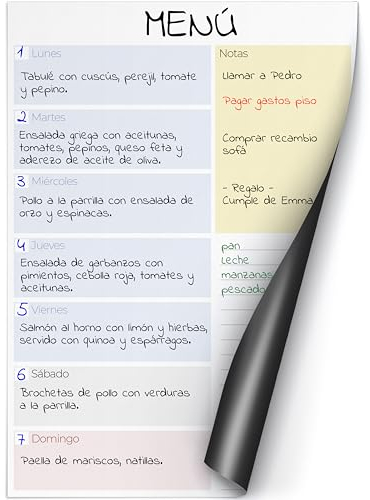 PACKLIST Planificador Semanal Magnético para Nevera en Español A4.