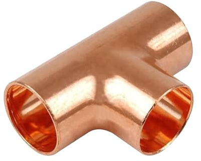 PLUMBQ Copper Tee, Copper Pipe Fittings, Safety for Drinking Water, Sweat Solder Connection, 1-Inch Diameter, 1pc