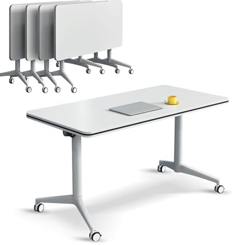 4PCS Konferenztisch - Schreibtisch Klappbar - Büro-Klapptisch Mit Klappdeckel, Mobiler Trainingstisch, Tragbarer Klapptisch Mit Bescheidenheit Und Feststellbaren Rollen ( Color : 4pcs , Size : 47.2*23