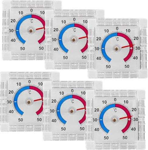 Termómetro autoadhesivo para ventana, transparente, resistente a la intemperie, termómetro digital con adhesivo, termómetro analógico para ventana exterior para ventanas y exteriores