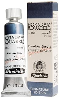 Schmincke – HORADAM® AQUARELL, limitierter Sonderfarbton Shadow Grey x Anna@draw_better, feinste Künstler-Aquarellfarben, 15 ml Tube, 14 902 006, Signature Edition 2025