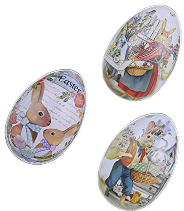 FOMIYES 9pcs Easter Styled Egg-shaped Candy Box Funny Packing Box Candy Storage for Easter Egg Hamper Treats Random Style