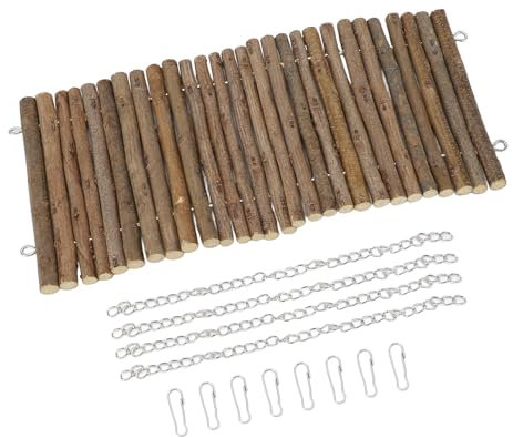 HEEPDD Wood Hamster Swing Toy, Branch Bunny Rabbits Chinchillas Small Animal Climbing Toys Care Willows Bridge for Guinea Pig Hamster Small Pets