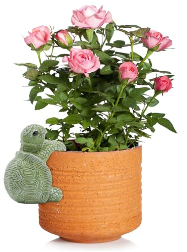 Simaixing Statue de tortue grimpante pour pot de fleurs, décoration de tortue en résine pour pot de fleurs, décoration de pot de fleurs à suspendre en forme de tortue verte (vert)