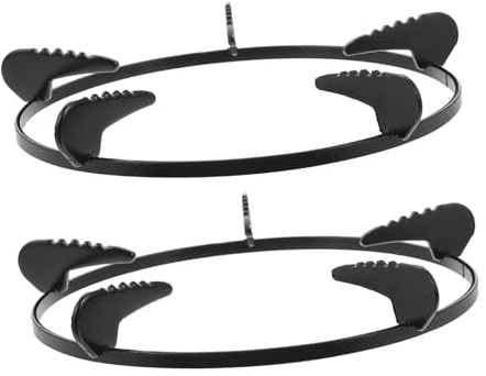 LIGIGWASH 2 Soportes Para Estufa De Gas De Hierro Resistentes y Antideslizantes, Rejilla Para Ollas Compatible Estufas De Fondo Redondo, Soportes Para Quemador De Alto Rendimiento y Fácil Limpieza