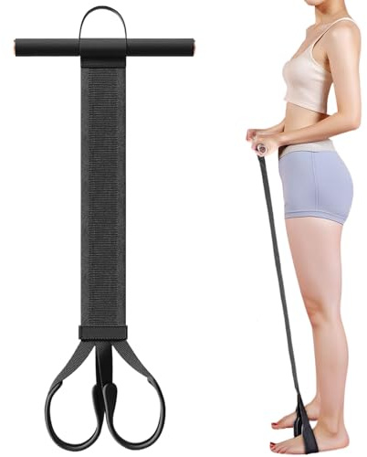 Foot Pedal Resistance Band, Elastic 120 lb Sit-Up Trainer with Handles, Home Exercise Equipment, Abdomen, Leg, Arm, Back Training, Yoga Fitness Tool for Women, Men, Full Body Training at Home
