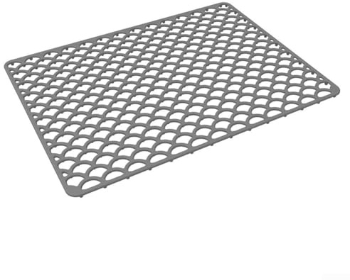 HaloModora Tappetino per lavello in silicone, resistente al calore, antiscivolo, griglia di protezione per lavello da cucina, griglia di protezione per fondo di scarico centrale, lavabile in