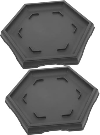 GARIOUANS 2 Pezzi Vassoio per Piante Esagonale Resistente e Durevole Sottovaso Antigoccia per ed Esterno Piattino per Bonsai e Fioriere