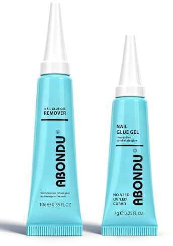 Gel de colle à ongles et dissolvant,Gel Colle Faux Ongles,Colles Faux Ongle,Séchage Rapide colles à ongle,pas besoin de lampe UV,avec 30s Dissolvant Remove Rapide,Nail Art 3D
