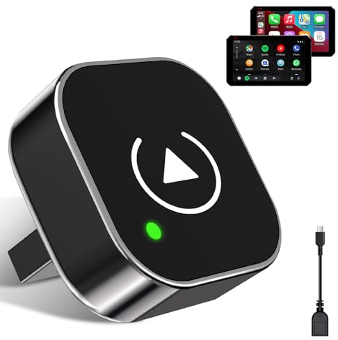 2 en 1 Adaptador Carplay Inalambrico Android Auto para Apple/Android Auto | Plug and Play, Diseño Compacto, Wi-Fi de Doble Banda de 2,4 GHz + 5,8 GHz, Ampliamente Compatible, Conexión Automática