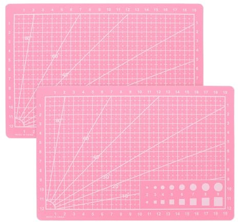 Healvian 2 Stück A5 Schneidematte, Doppelseitige Selbstheilende Bastelmatte Schneidauflage Mit MaßAngaben,Bastelunterlage Rutschfeste Schneideunterlage für Nähen, Papierschneiden, Scrapbooking