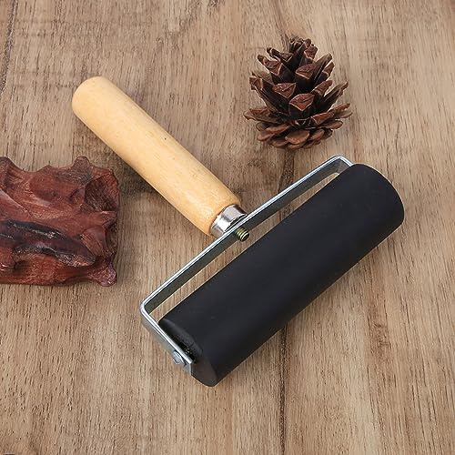 CHICIRIS Black Printing Roller Smooth Rolling Surface Craft Tool for Printing Solid Color,Long Lasting Material