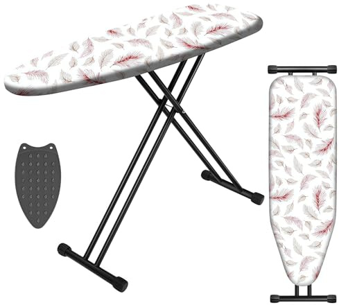 HLILBTE Ironing Board, Compact Ironing Board 13x43 Ironing Area with Extra Thick Height Adjustable Ironing Boards, Stable Structure, Lightweight and Durable,Heat-Resistant Silicone Pad Iron Rest