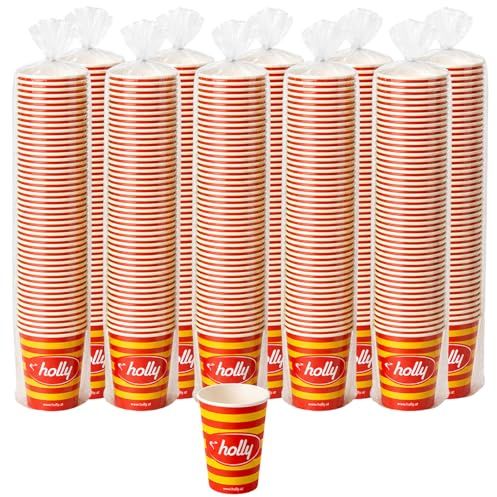 Kaffeebecher 180 ml 1000er Set Coffee to Go Pappbecher 7 oz Einwegbecher | BURI holly, auslaufsicher, recycelbar, Made in Austria, Heißgetränke, Kaltgetränke, Kaffeeautomat, Party, Einwegbecher