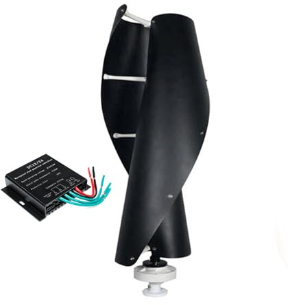 YIGECHENXIN Generatore di Turbine eoliche Verticali a energia Libera 12000W, generatore di turbina eolica a Spirale silenziosa 12V/24V/48V/220V Adatto per Cortili e Strade con Controller MPPT,24V
