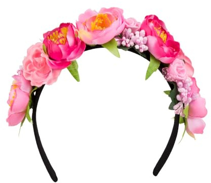 Boland - Haarreif Lotus mit Blüten | Blumen Diadem für Kostüme, Karneval, Strand und Mottoparty, Hawaii, Blumenkranz
