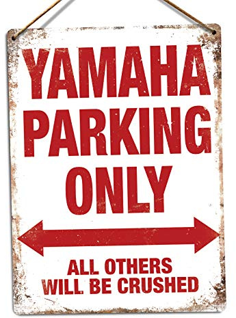 Yamaha Parking Only – Small Twine | Printed Metal Wall Sign Plaque