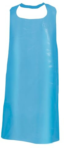 TronicXL 50 STÜCK Einweg Schürzen Einwegschürzen Metzger 130 x 76 Plastik Küche/Bistro/Fleischer Einmal Einmalschürze (blau)