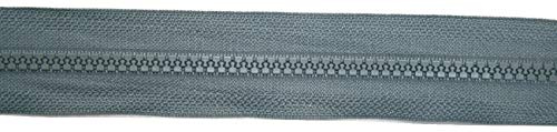 Jajasio Endlosreißverschluss mit Zipper Grob Kunststofflaufschiene 5mm in 10 Farben Reißverschluss endlos mittelgrau 5 Meter, Reißverschluss Endlos, Endloser Reßverschlüsse