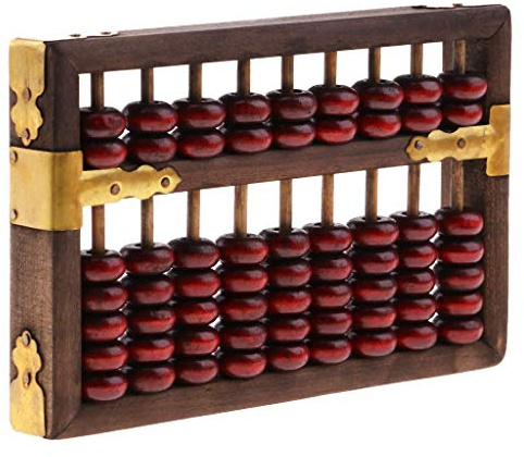 Boulier chinois vintage en perles de bois Outil de calcul arithmétique à 9 chiffres Calculatrice de comptage Cadeau de collection Outil d'apprentissage des mathématiques Pour enfants et