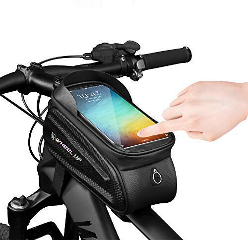Fahrrad Rahmentasche Wasserdicht TPU-Touchscreen Fahrradtasche mit Sonnenblende & Kopfhöreranschluss, Lenkertasche Handyhalterung Fahrradtaschen mit Reflektierend für Smartphones bis 7 Zoll (Bunt)