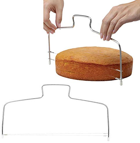 Oumefar Bow-Shaped 2pcs Double Wire Cake Cutter Bread Slicing Tool for Cheesecake for Restaurant