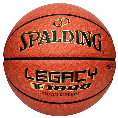 Spalding Legacy TF-1000 Indoor Game Basketballs, Dry Grip Microfiber Composite Cushioned Cover, High School Approved - Size 7, 29.5