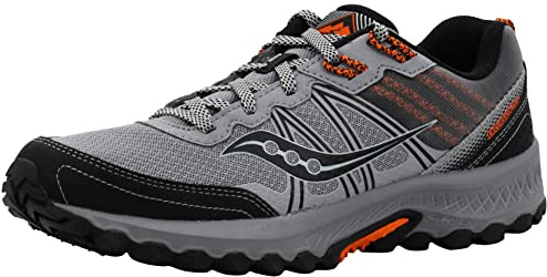 Saucony Men's Excursion Tr14 Grey/Orange Trail Running Shoe 10 M US