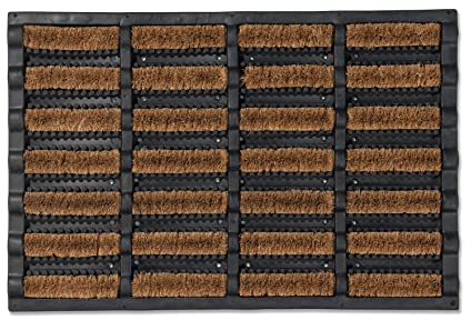 Carpido rutschfeste Fußmatte Outdoor - Türmatte aus Gummi & Kokos – Fußabtreter 40x60 cm für den Außenbereich – Gummi Kokosmatte wetterfest und robust