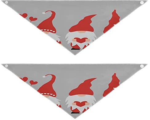 2 Stück Hundehalstücher Haustier Bandana Schal Druckknopf Dreieck Lätzchen Halstuch Set Haustier Urlaub Zubehör Dekor für kleine bis große Welpen Hunde Katzen kleine süße Valentinstags-Zwerge