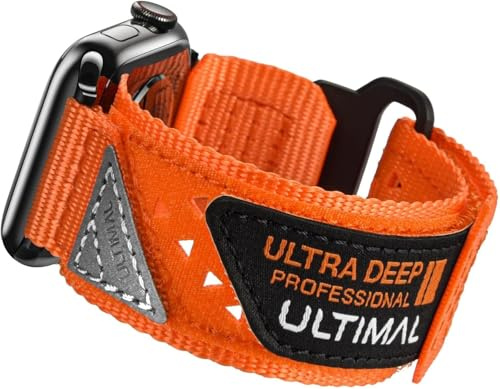 ULTIMAL Compatible with Apple Watch Straps 49mm 46mm 45mm 44mm, Soft Nylon Hollow Out Breathable Band for iWatch Ultra 3/2/1 Series 11 10 9 8 7 6 5 4 SE SE2 SE3 (XL, Orange)
