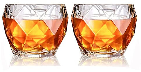 NOBRIM Juego de 2 Vasos de Cerveza para Pub, Ideales para Cerveza, refrescos, café Helado, Batidos, cócteles, Vasos Cortos para Beber, Vaso de Vidrio