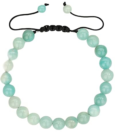 Stfery Freundschaftsarmband Damen, Freundschaftsarmband Erwachsene Tigerauge Hellgrün Elegantes Perlenpaar 17.7cm Kristall Chakra Schmuck