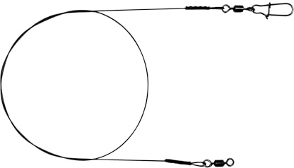 PetrisCatch 2er Set geflochtene 1x7 Titan Vorfächer mit Karabiner | 40cm, 12kg/20kg, Hecht
