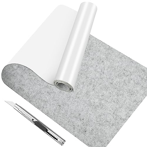 Fieltro autoadhesivo gris claro de fieltro autoadhesivo para camper de fieltro autoadhesivo, alfombrilla de fieltro multiusos para forros de cajas, tapetes, marcos de fotos, patas de silla, 2 mm de