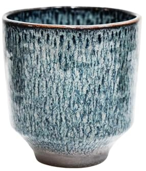 Ivyline Orchideen-Übertopf mit reaktiver Glasur, wasserdicht, langlebig und dekorativ, stilvoller runder Steingut-Blumentopf für den Innenbereich, 13 x 13 cm (H x T)