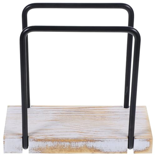HOLIDYOYO Serviettenhalter Aus Holz Mit Metalldraht Aufrechter Tisch-Taschentuchspender Im Landhausstil Mit Holzsockel Für Esszimmer Küche Restaurant Picknick Hotel Café Bar B