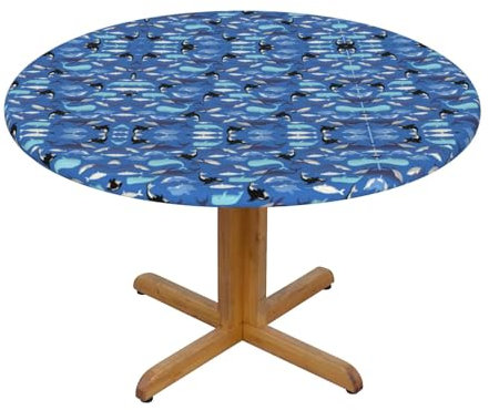 SSGVLPTO Runde Tischdecken mit Wal-Druck, runde Tischdecke, Picknickdecke, Stretch-Stoff