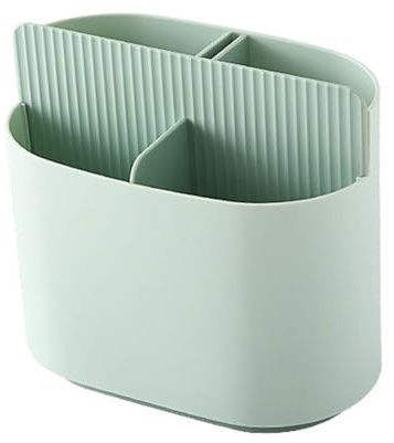 Kitchen Utensils Holder,Removable Spoon Holder,Multifunctional Utensil Holders & Organisers,Fork and Chopsticks Double Layer Cutlery Holder for Table (Light Green)