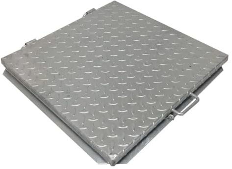 EINSIDE Tombino copricisterna zincato per ispezione, 120 x 120 cm | Chiusino per cisterna zincato, Coperchio di ispezione bugnato