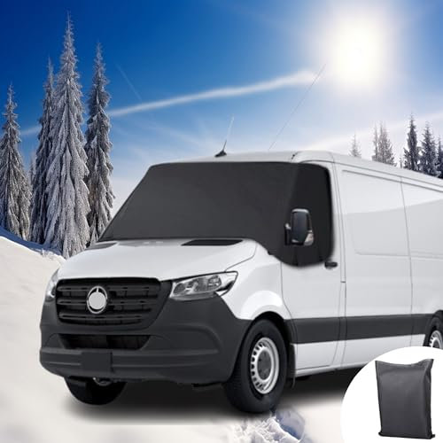 Wohnmobil Windschutzscheiben Abdeckung Ersatz für Mercedes Sprinter 2019-2024, 600D Oxford Tuch Frontscheibe Wrap Cover Wasserdicht Anti-EIS Schnee Auto Frostabdeckung Sonnenschutz Abdeckung