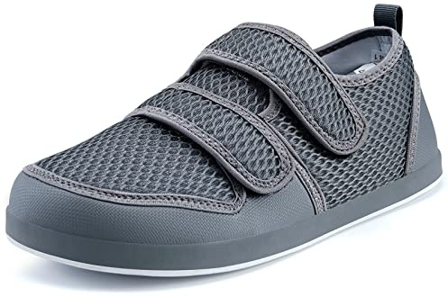 Sisttke Diabetiker Hausschuhe Herren Damen Extra Weit Klett | Verstellbarer Verschluss,Bequemer,atmungsaktiv,rutschfeste,orthopädisch,walkingschuhe,für Senioren