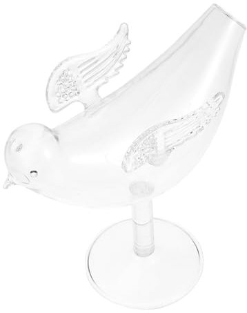 FUNNETOYU Cocktailglas Aus Bruchfestem Glas Mit Flügel Vogel Design Vielseitiger Weinbecher Für Bier Whisky Cocktails Transparent Und Stabil Für Partys Und Haushalt