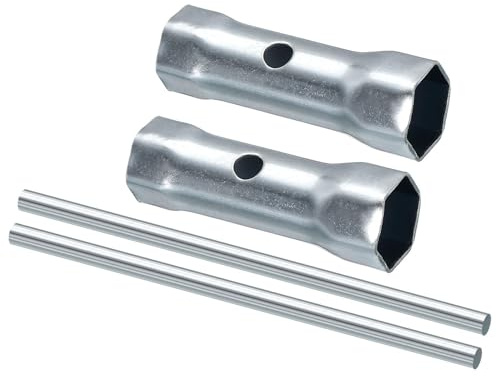 TA-VIGOR Doppelend-Zündkerzenschlüssel, 17 mm & 19 mm, manueller Zündkerzenschlüssel, Innensechskant-Werkzeug mit Hebelstange für Motorrad, Motorreparatur, 2 Stück