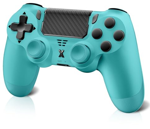 Quevati Wireless Controller for PS-4, Controller Wireless for PS-4/Pro/Slim/PC, Bluetooth Gamepad Joystick with Dual Vibration Touch Panel 3.5mm Audio Jack Six-Axis Upgraded Ergonomic (Blue)