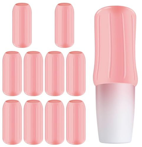 BOBOPACK 10 Pezzi Manicotti per Bottiglie in Silicone da Viaggio,Coperture a Prova di Perdite per Contenitori da Viaggio, Manicotti Elastici,Durevoli e Riutilizzabili, Ideali per Prodotti da Toeletta