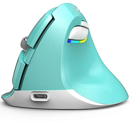 Souris verticale ergonomique sans fil – Design silencieux amélioré, double mode 2,4 G, souris optique rechargeable intégrée pour ordinateur portable et PC